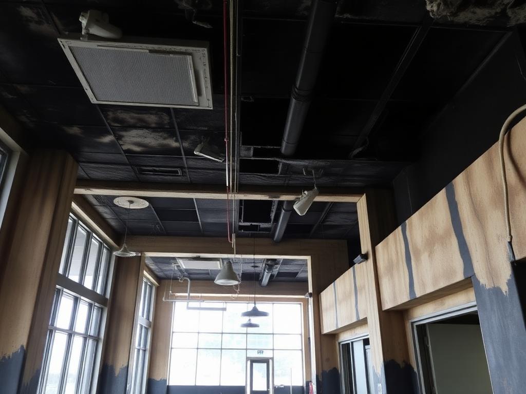 Retail fire damage before