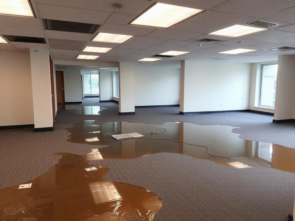 Office water damage before